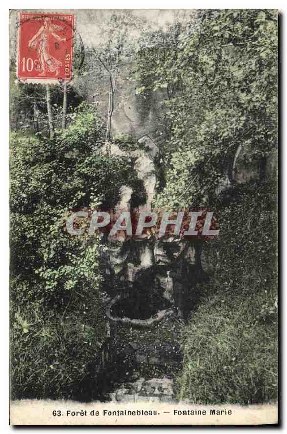 Forêt de Fontainebleau — Fontaine Marie — Éditeur : Phototypie de Fontainebleau, n° 63