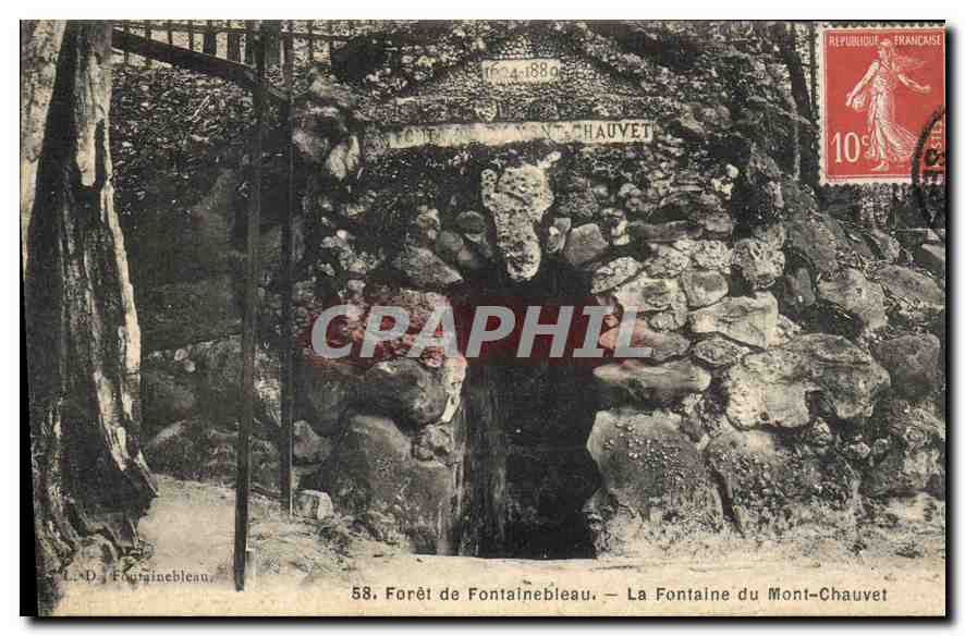 Forêt de Fontainebleau — La Fontaine du Mont-Chauvet — L.D. Fontainebleau, Nr. 58