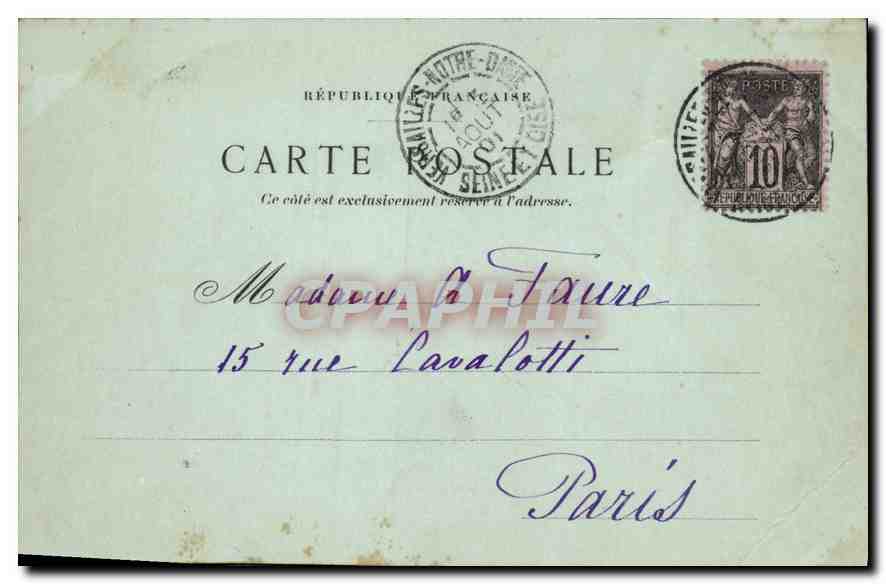 CPA Versailles Le Pavillon de Musique — Verso