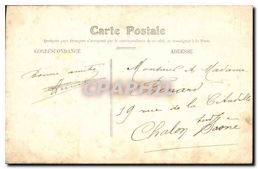 Palais de FONTAINEBLEAU — Lit de Marie Antoinette — G.B.N.G. n°26 — Verso