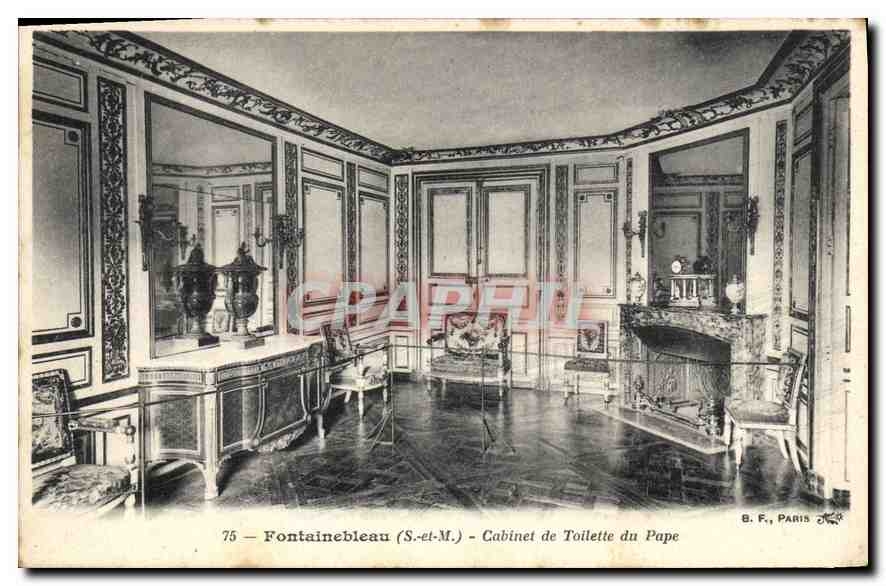 Fontainebleau (S.-et-M.) - Toilettenkabinett des Papstes — B. F., Paris