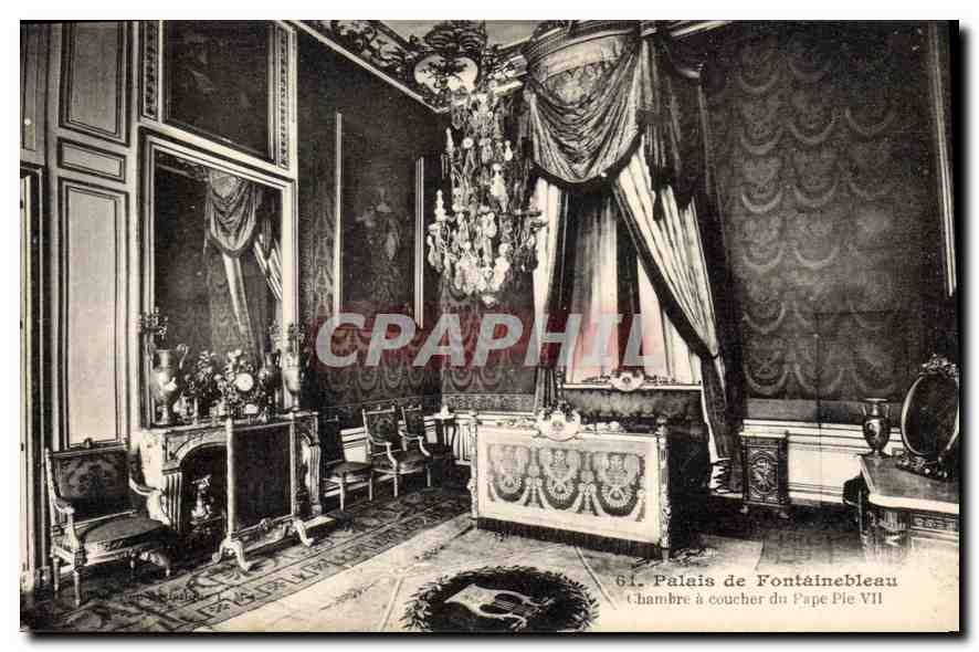Schlafzimmer des Papstes Pius VII — Schloss Fontainebleau — Imp. Photomécanique L. MENAARD