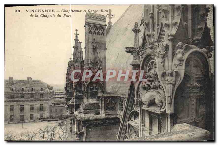 Vincennes — Chapiteaux et Gargouilles de la Chapelle du Fort — Édition Artistique C.M.