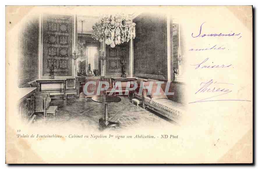 Palais de Fontainebleau — Cabinet où Napoléon Ier signa son Abdication — ND Phot