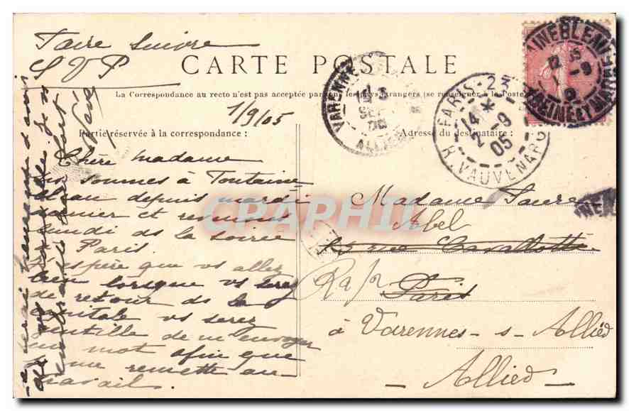 Foresta di Fontainebleau — Il Rempart du Rocher Cuvier-Châillion — Fototipia L. MÉNARD, Fontainebleau — Verso