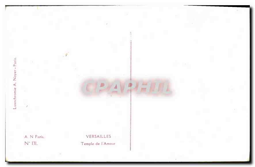 CPA Paris Versailles Temple de l'Amour  — Verso