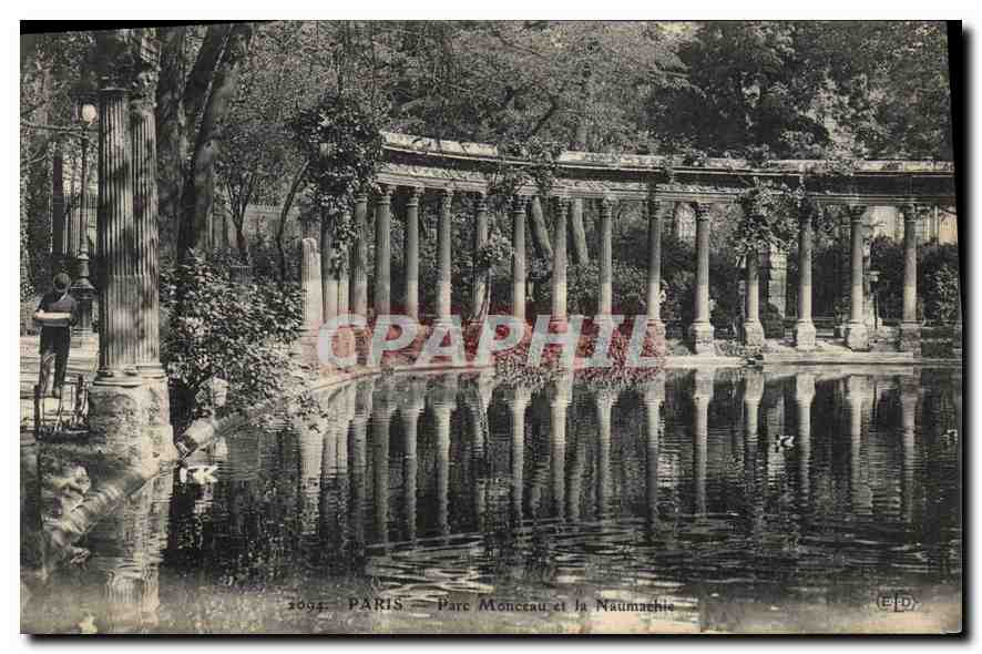 CPA Paris Parc Monceau et la Naumache 