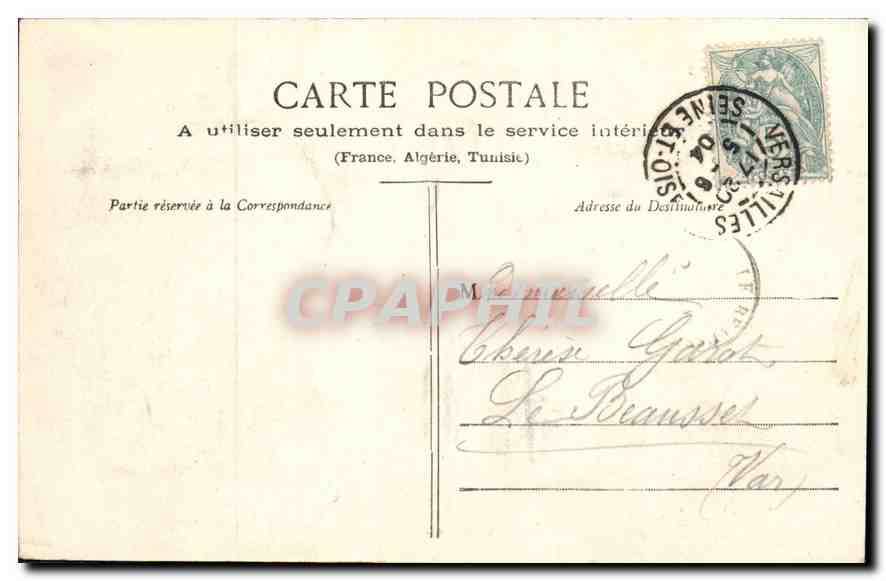 CPA Parc de Versailles Bassin de Latone  — Verso