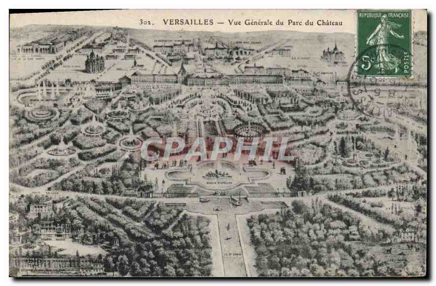 Versailles — Vue Générale du Parc du Château — Éditeur non visible, n° de série 302