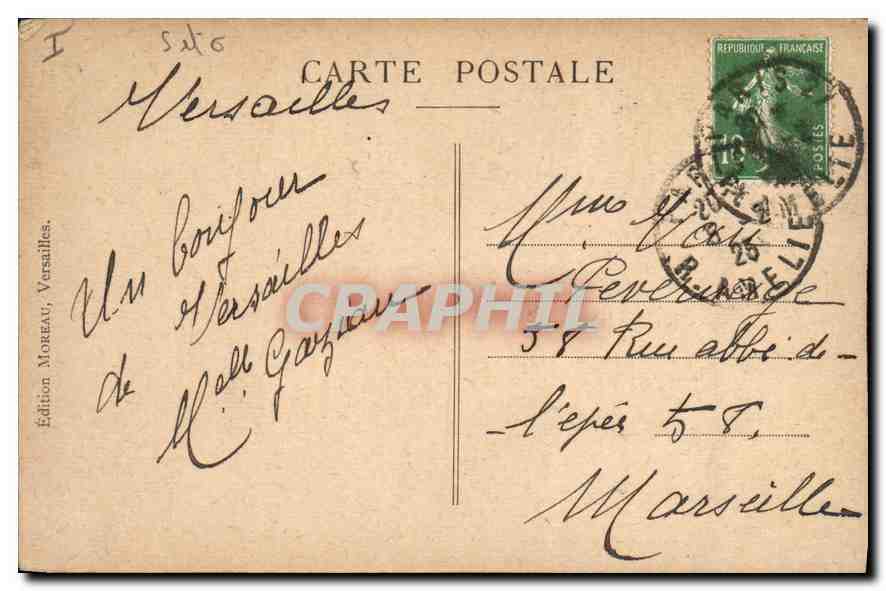 Panorama de VERSAILLES — Édition Moreau, Versailles, n°2 — Verso