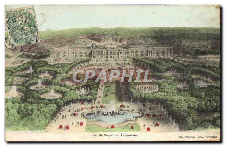 Parc de Versailles — Panorama — Mme Moreau, édit., Versailles