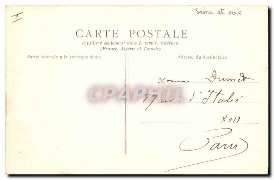 CPA Versailles Le Parc Petit Trianon la Laiterie  — Verso