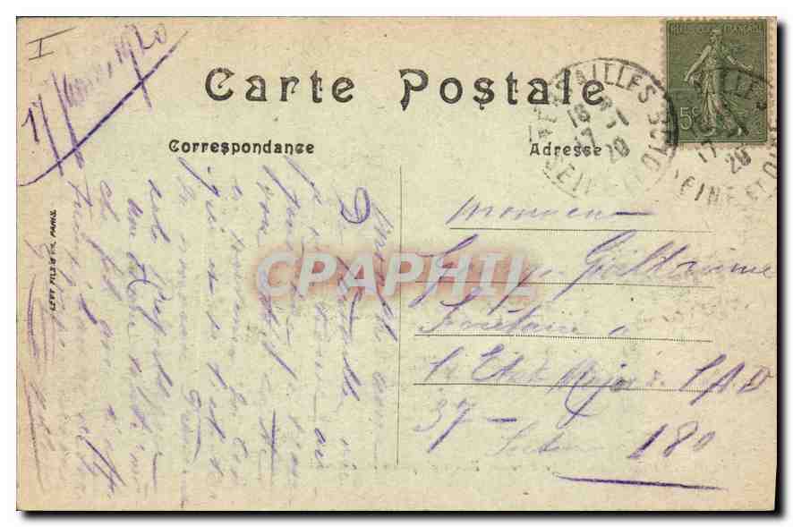 CPA Versailles Le Parc Bassin d'Apolon et le Canal  — Verso