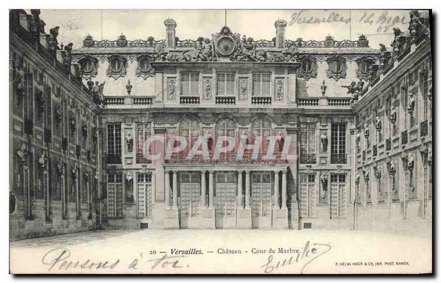 CPA Versailles Chateau Cour de Marbre 