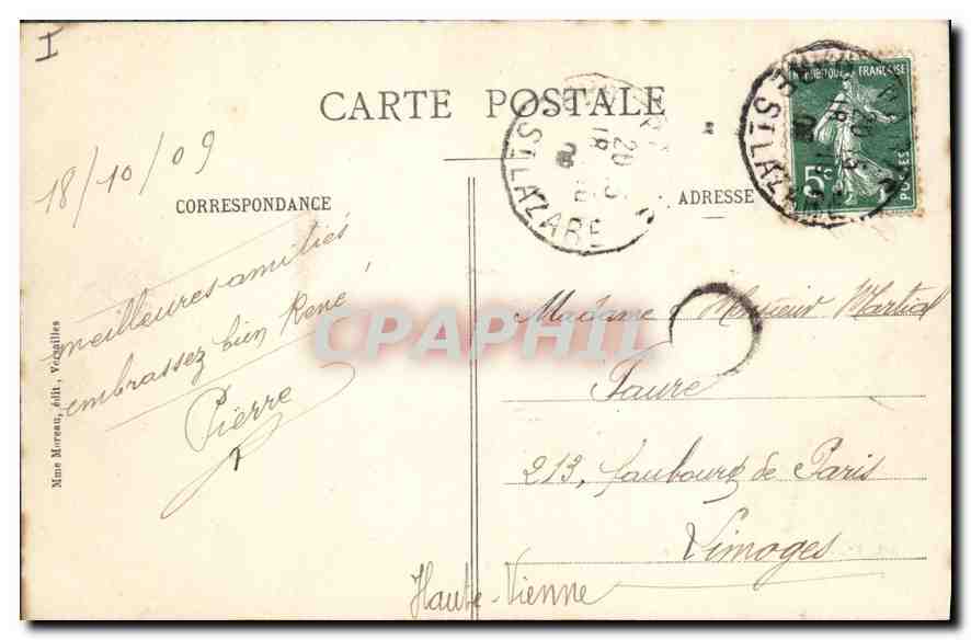 CPA Versailles Palais du Grand Trianon Chambre de Napoleon 1er — Verso