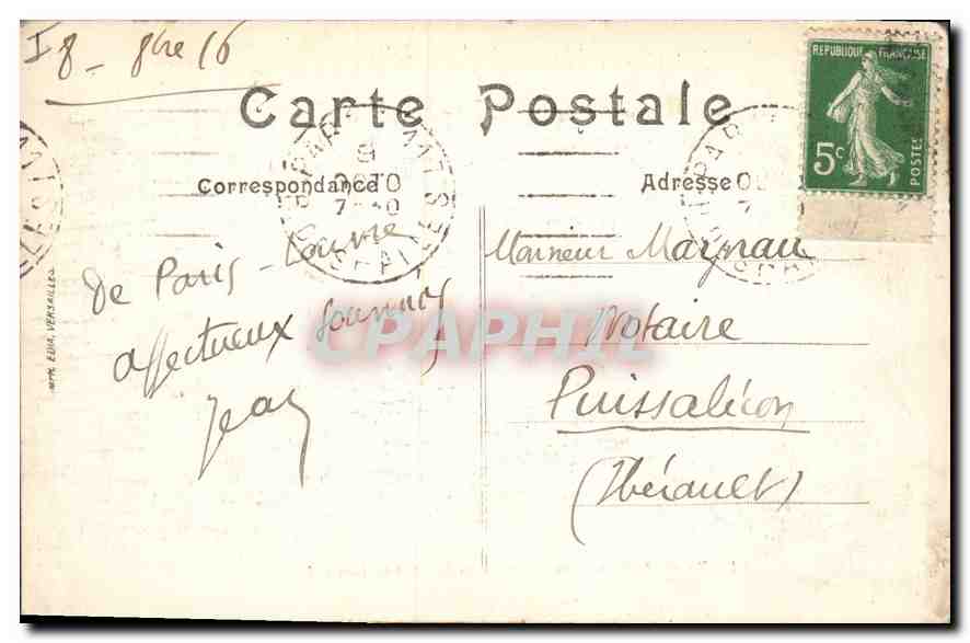 CPA Palais de Versailles La Chapelle et Aile Louis XV  — Verso