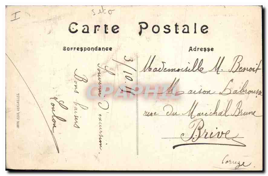 CPA Parc de Versailles Bassin de Neptune  — Verso