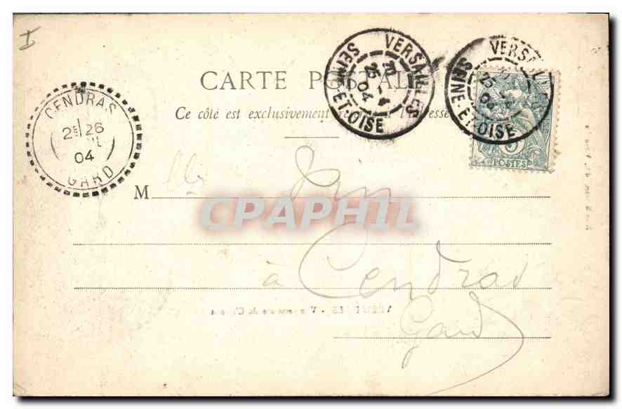 CPA Versailles Vue generale du Chateau  — Rückseite