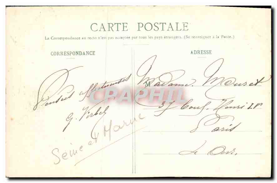 Forêt de Fontainebleau — Chaos des Gorges de Franchard — CPAPHIL n°99 — Rückseite