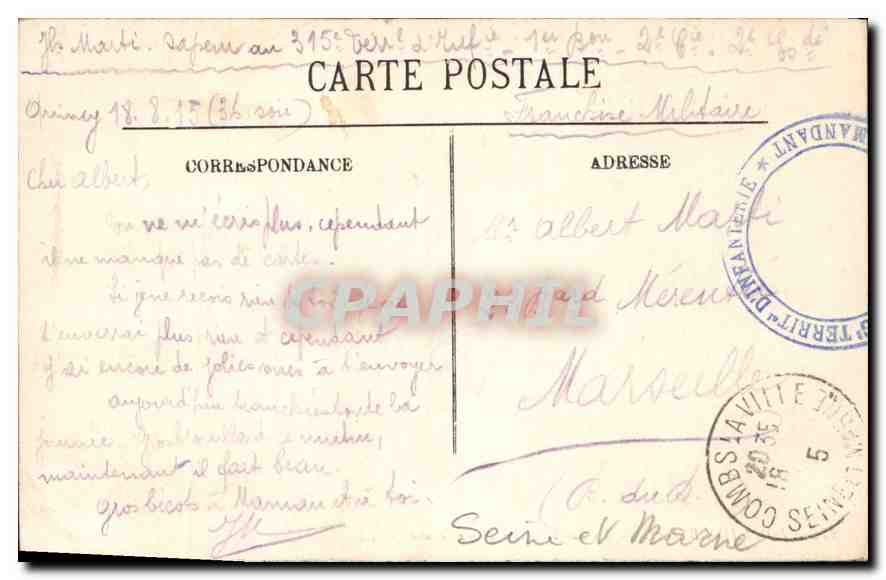 Fontainebleau — La Forêt — La Dame Jeanne — LL. — Graphphil — n° 176 — Verso