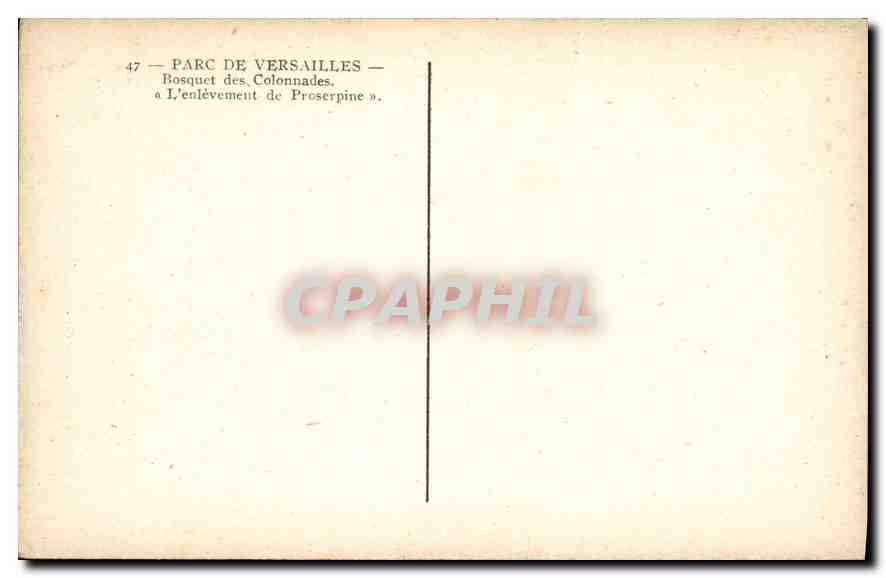 CPA Parc de Versailles Bosquet des colonnades  — Verso