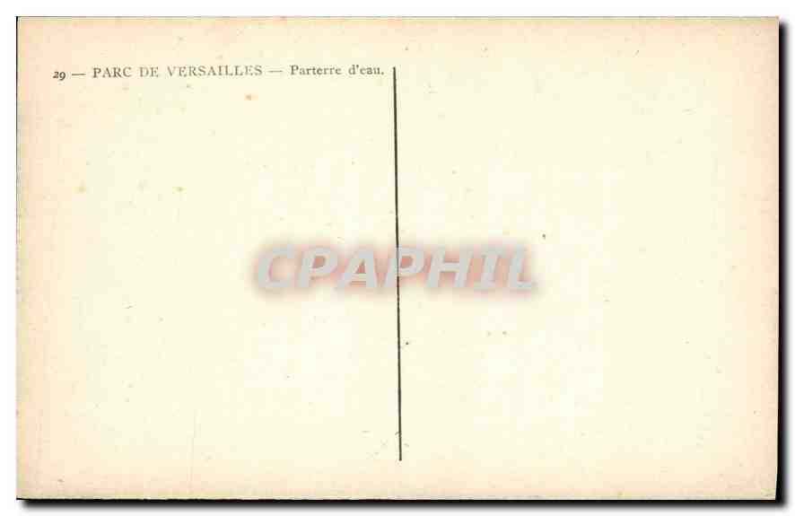 CPA Parc de Versailles Parterre d'Eau  — Verso
