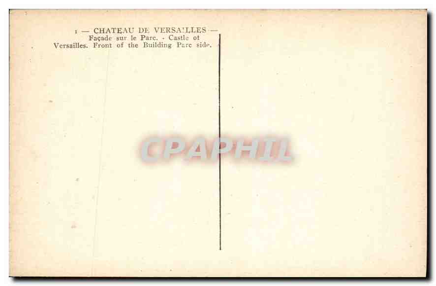 CPA Chateau de Versailles Facade sur le Parc  — Rückseite