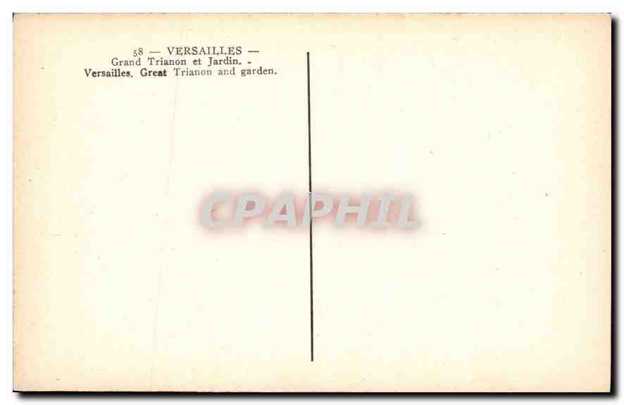 CPA Versailles Grand Trianon et Jardin  — Verso