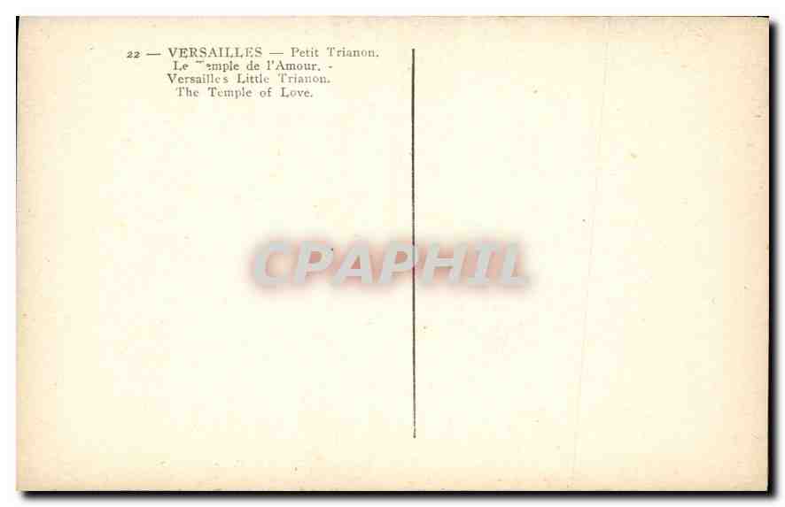 CPA Versailles Petit Trianon Le Temple de l'Amour  — Verso