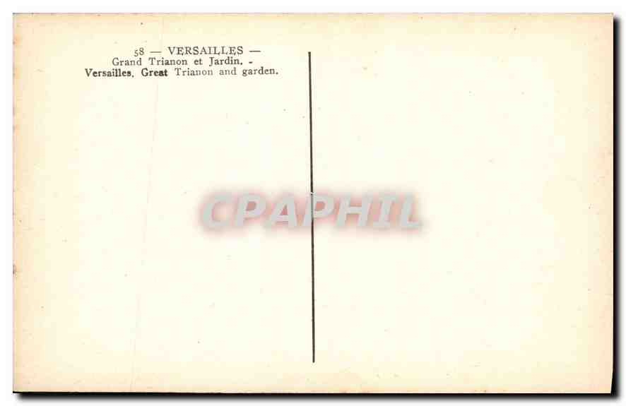 CPA Versailles Grand Trianon et Jardin  — Verso