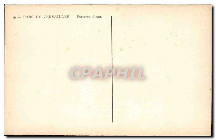 CPA Parc de Versailles Parterre d'Eau  — Verso