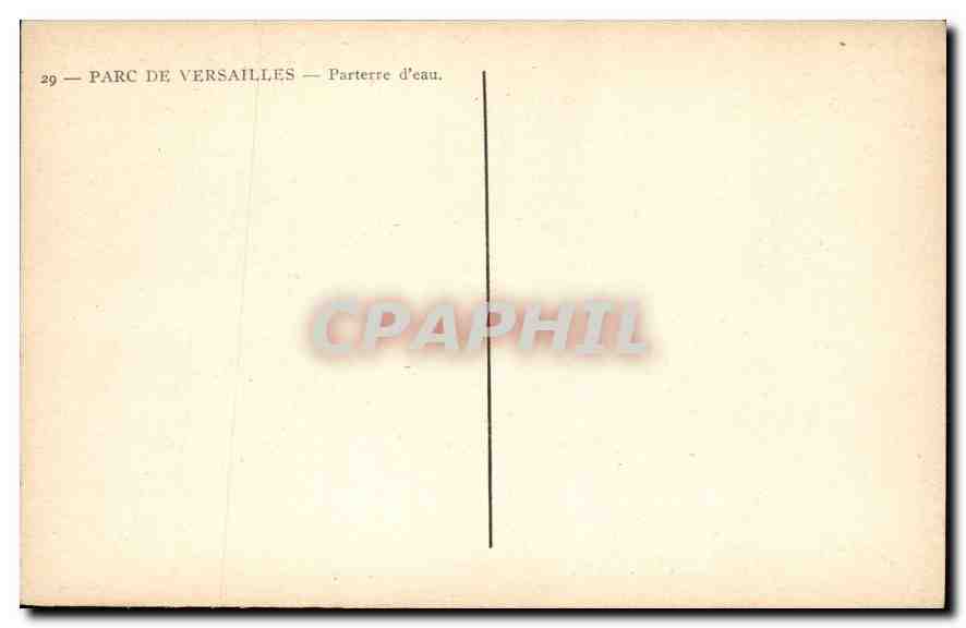CPA Parc de Versailles Parterre d'Eau  — Rückseite