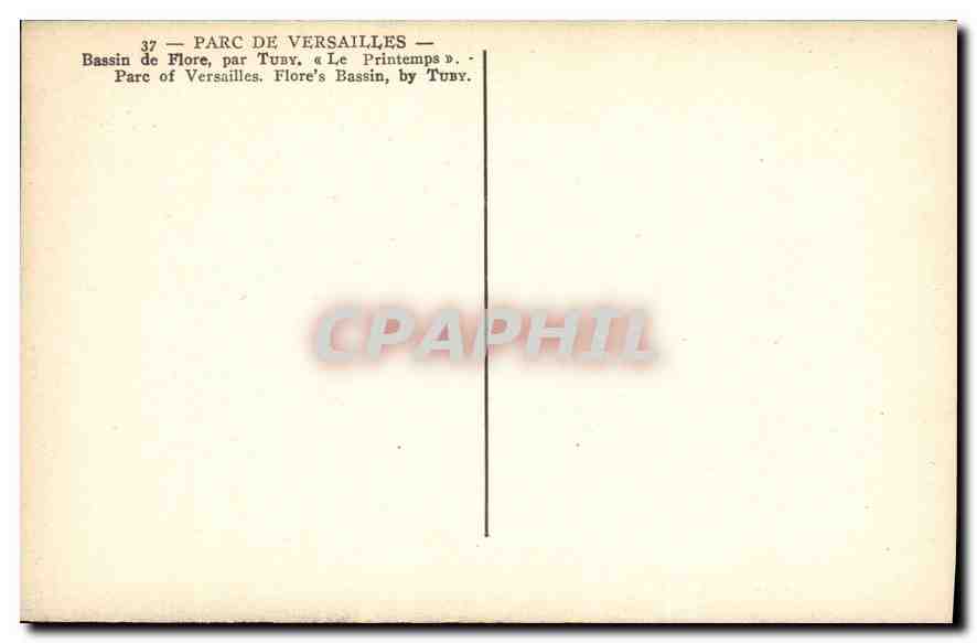 Bassin de Flore — Parc de Versailles — par Tuby « Le Printemps » — Verso