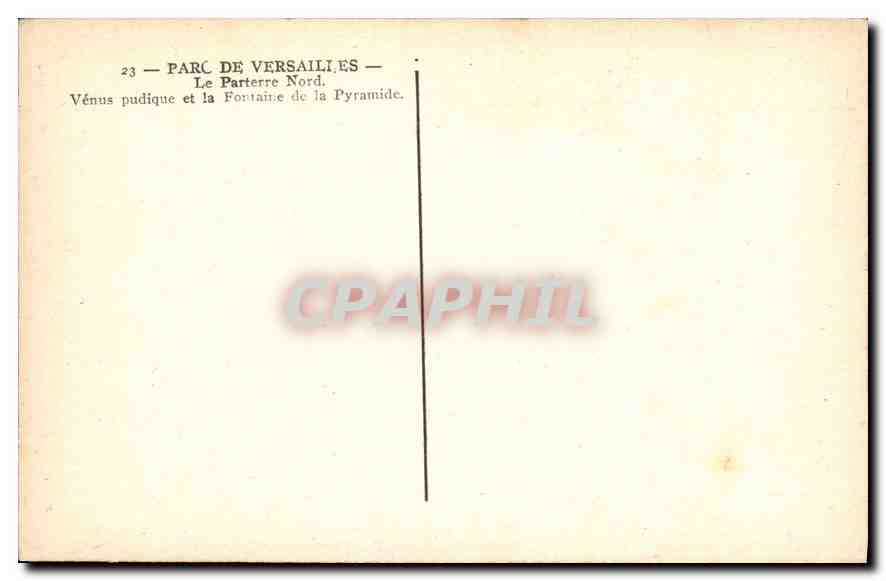 CPA Parc de Versailles La Parterre Nord  — Verso