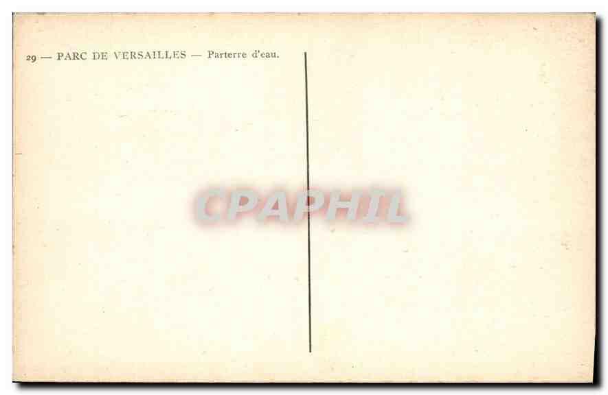 CPA Parc de Versailles Parterre d'Eau  — Verso