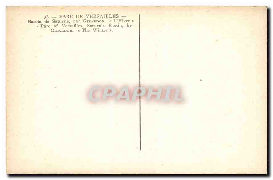 CPA Parc de Versailles Bassin de Saturne par Girardon  — Verso