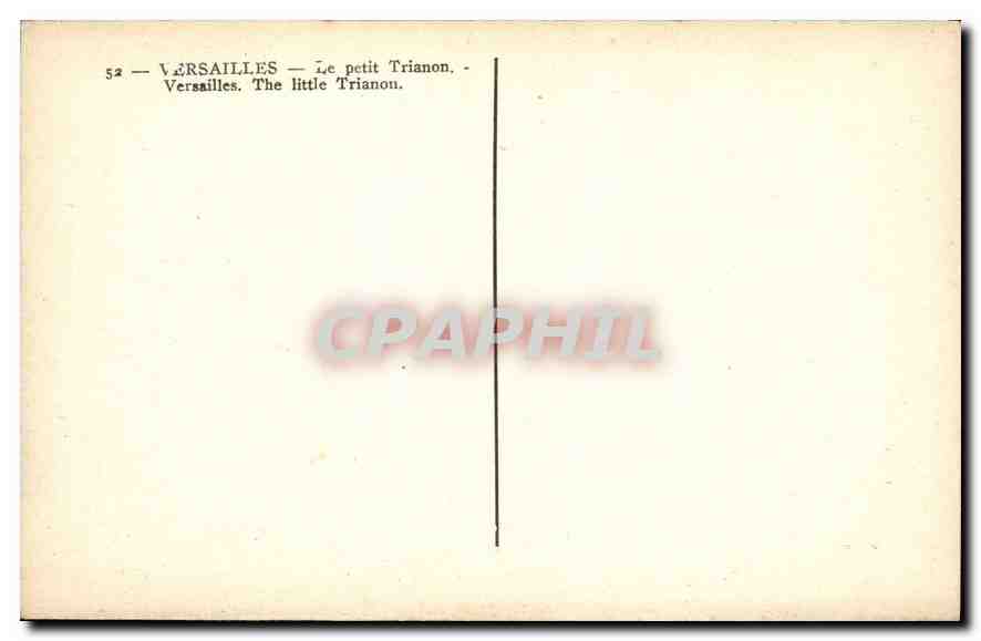 CPA Versailles Le Petit Trianon  — Verso