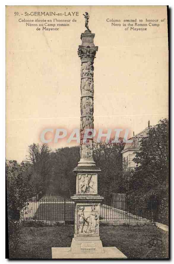 CPA St Germain en Laye Colonne elevee en l'honneur de Neron au Camp romain de Mayence 