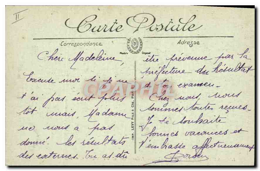 CPA Saint Germain en Laye L'Ecole Normale d'Institutrices  — Verso