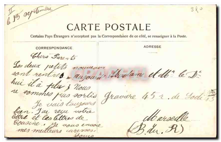CPA Saint Germain en Laye Le Chateau  — Verso