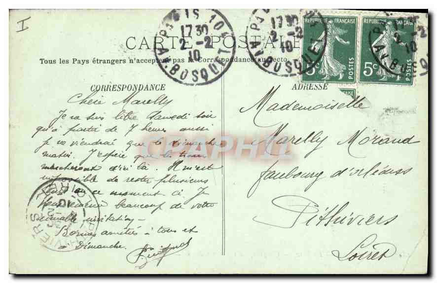 Versailles — Le Parc — Un groupe des Enfants dorés — LL. — n° 165 — Verso