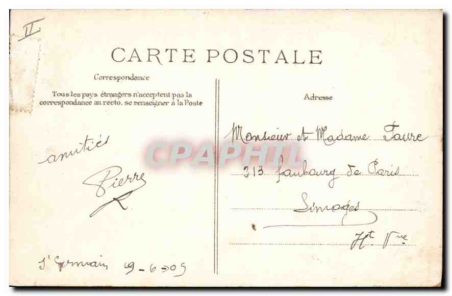 Saint Germain-en-Laye — Le Parc - L'Ouragan et la Feuille - Le Rosarium — Éditeur E.P.D. n°28 — Verso