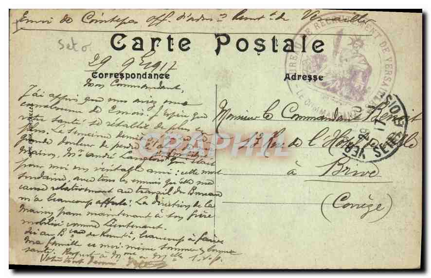 CPA Palais de Versailles a vol d'oiseau  — Verso