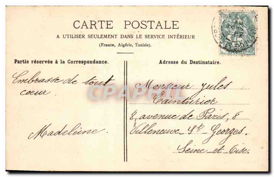 CPA Foret de Senard Carrefour Madame et Route Neuve  — Back