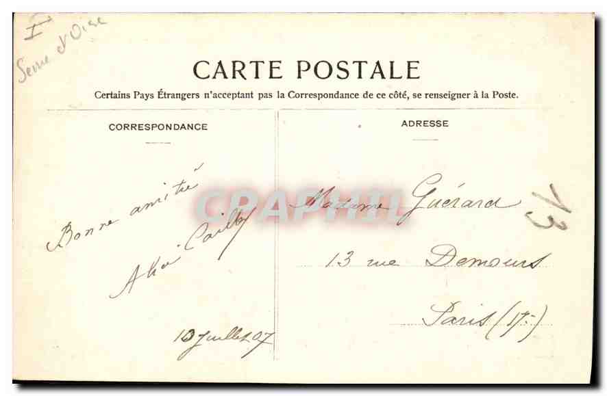 CPA Saint Germain en Laye Le Chateau  — Verso