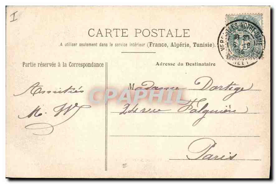CPA Versailles Le Chateau Galerie des Batailles  — Verso