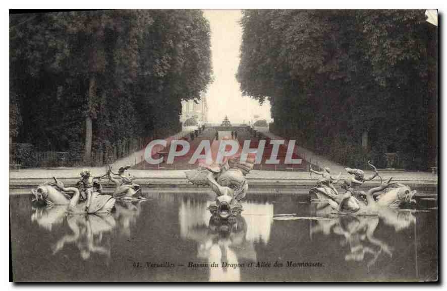 CPA Versailles Bassin du Dragon et allee des Marmousets