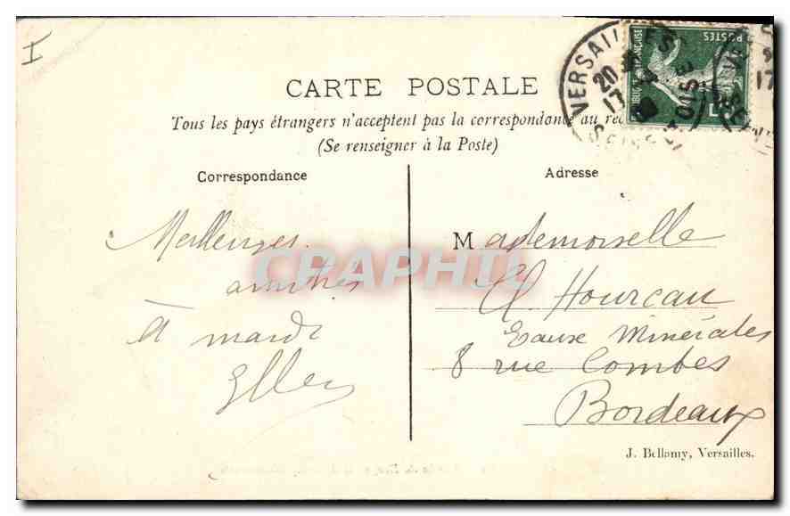 CPA Versailles Bassin du Dragon et allee des Marmousets — Verso