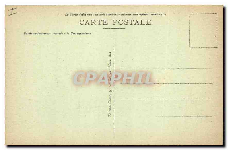 CPA Versailles Vue prise a vol d'oiseau sur le Parc le Chateau et la Ville  — Verso