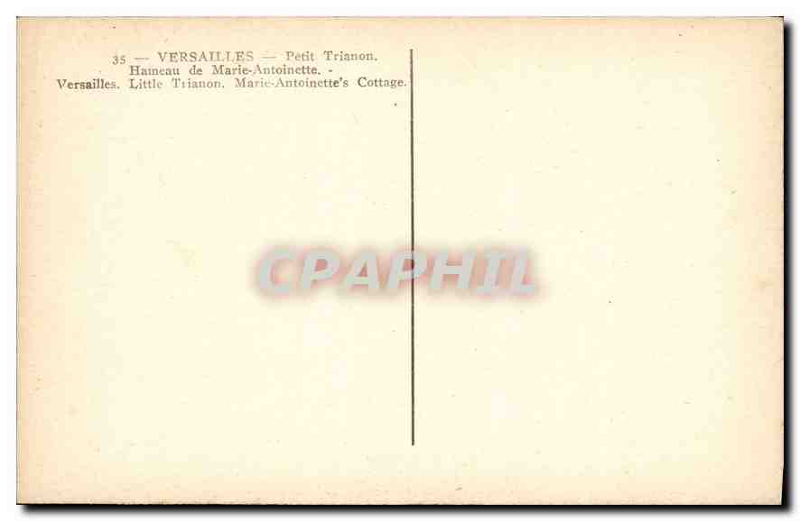 CPA Versailles Petit Trianon Hameau de Marie Antoinette  — Verso